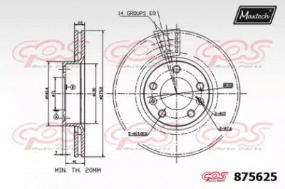 MAXTECH 8756250000 -  Тормозной диск