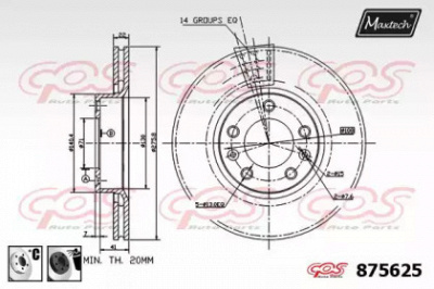 MAXTECH 8756256060 -  Тормозной диск