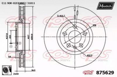 MAXTECH 8756290060 -  Тормозной диск
