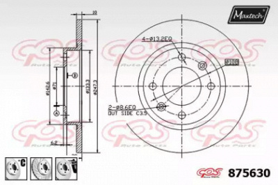 MAXTECH 8756306980 -  Тормозной диск