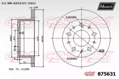 MAXTECH 8756310000 -  Тормозной диск