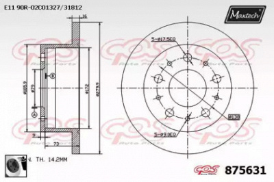 MAXTECH 8756310060 -  Тормозной диск