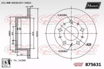 MAXTECH 8756310080 -  Тормозной диск