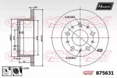 MAXTECH 8756316060 -  Тормозной диск
