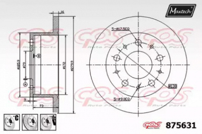 MAXTECH 8756316980 -  Тормозной диск