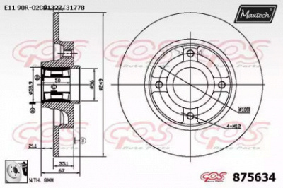 MAXTECH 8756340085 -  Тормозной диск