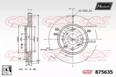 MAXTECH 8756350080 -  Тормозной диск