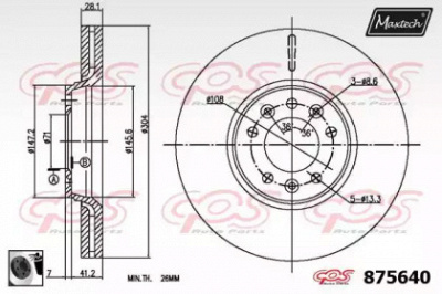MAXTECH 8756400060 -  Тормозной диск