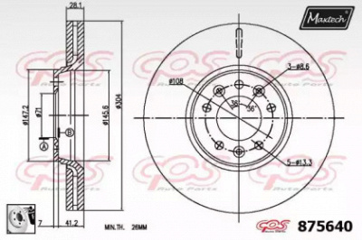 MAXTECH 8756400080 -  Тормозной диск