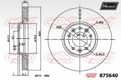 MAXTECH 8756406060 -  Тормозной диск