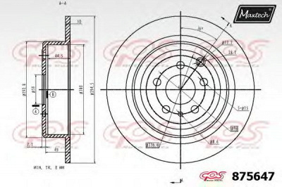 MAXTECH 8756476060 -  Тормозной диск