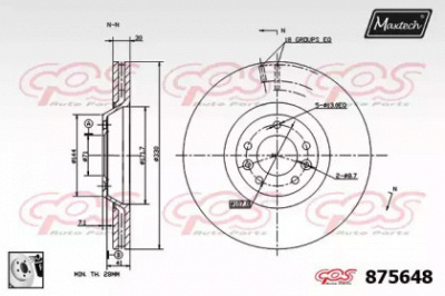 MAXTECH 8756480080 -  Тормозной диск