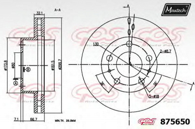 MAXTECH 8756506880 -  Тормозной диск