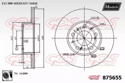 MAXTECH 8756550060 -  Тормозной диск
