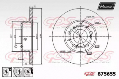 MAXTECH 8756556880 -  Тормозной диск