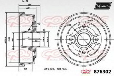 MAXTECH 8763020006 -  Тормозной барабан