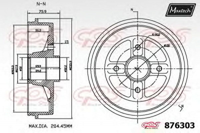 MAXTECH 8763030000 -  Тормозной барабан
