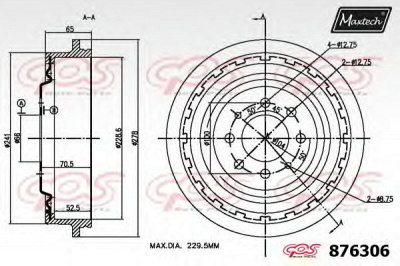 MAXTECH 8763060000 -  Тормозной барабан