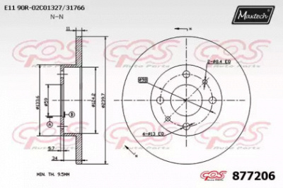 MAXTECH 8772060000 -  Тормозной диск