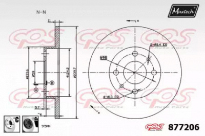 MAXTECH 8772066060 -  Тормозной диск