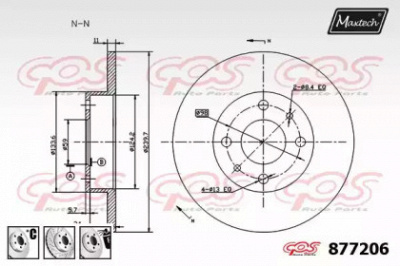 MAXTECH 8772066980 -  Тормозной диск