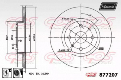 MAXTECH 8772076060 -  Тормозной диск