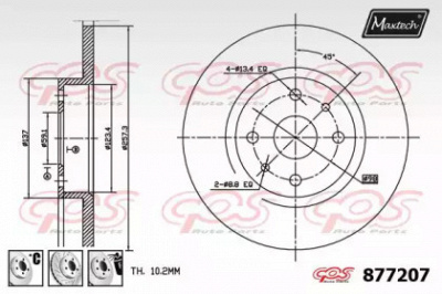 MAXTECH 8772076880 -  Тормозной диск