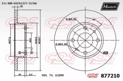 MAXTECH 8772100000 -  Тормозной диск