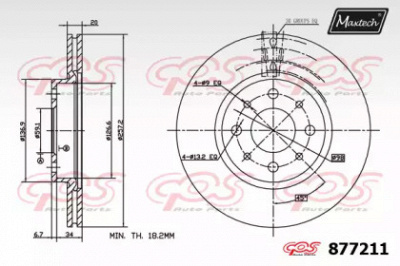 MAXTECH 8772110000 -  Тормозной диск