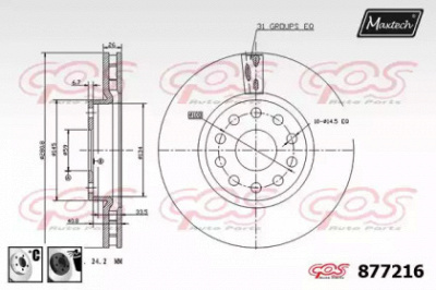 MAXTECH 8772166060 -  Тормозной диск