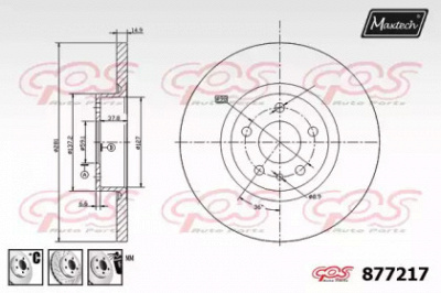 MAXTECH 8772176880 -  Тормозной диск