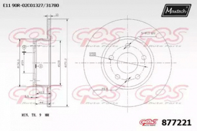 MAXTECH 8772210000 -  Тормозной диск