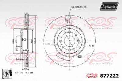 MAXTECH 8772220080 -  Тормозной диск