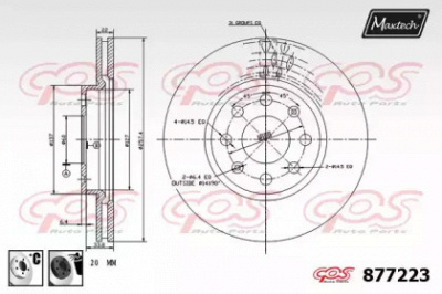MAXTECH 8772236060 -  Тормозной диск
