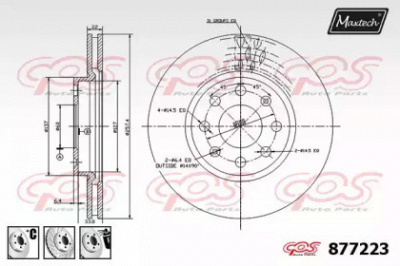 MAXTECH 8772236880 -  Тормозной диск