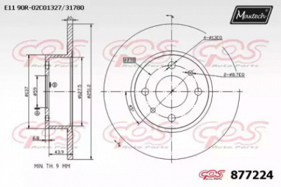 MAXTECH 8772240000 -  Тормозной диск