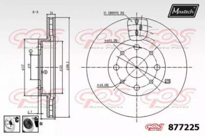 MAXTECH 8772256060 -  Тормозной диск