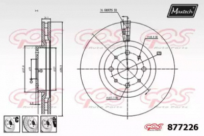 MAXTECH 8772266980 -  Тормозной диск