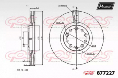MAXTECH 8772270000 -  Тормозной диск