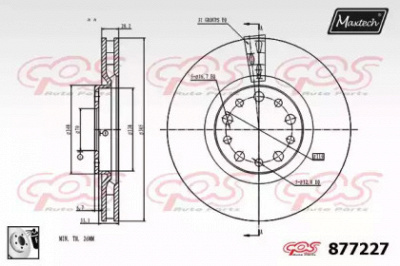 MAXTECH 8772270080 -  Тормозной диск