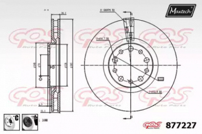 MAXTECH 8772276060 -  Тормозной диск