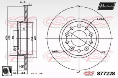 MAXTECH 8772280060 -  Тормозной диск