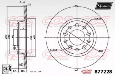 MAXTECH 8772280080 -  Тормозной диск