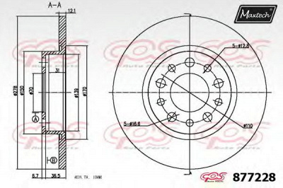 MAXTECH 8772286980 -  Тормозной диск