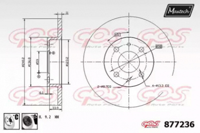 MAXTECH 8772366060 -  Тормозной диск