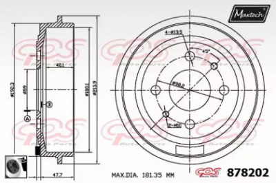 MAXTECH 8782020060 -  Тормозной барабан