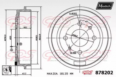 MAXTECH 8782020080 -  Тормозной барабан