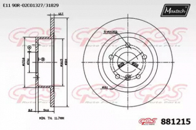 MAXTECH 8812150000 -  Тормозной диск