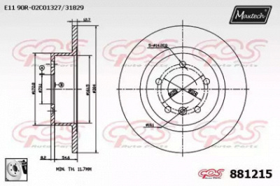 MAXTECH 8812150080 -  Тормозной диск