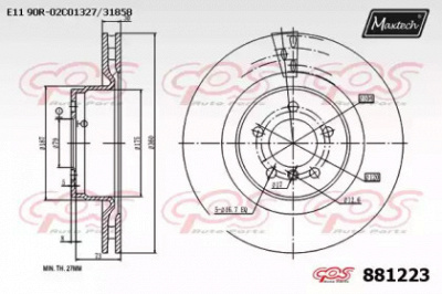 MAXTECH 8812230000 -  Тормозной диск